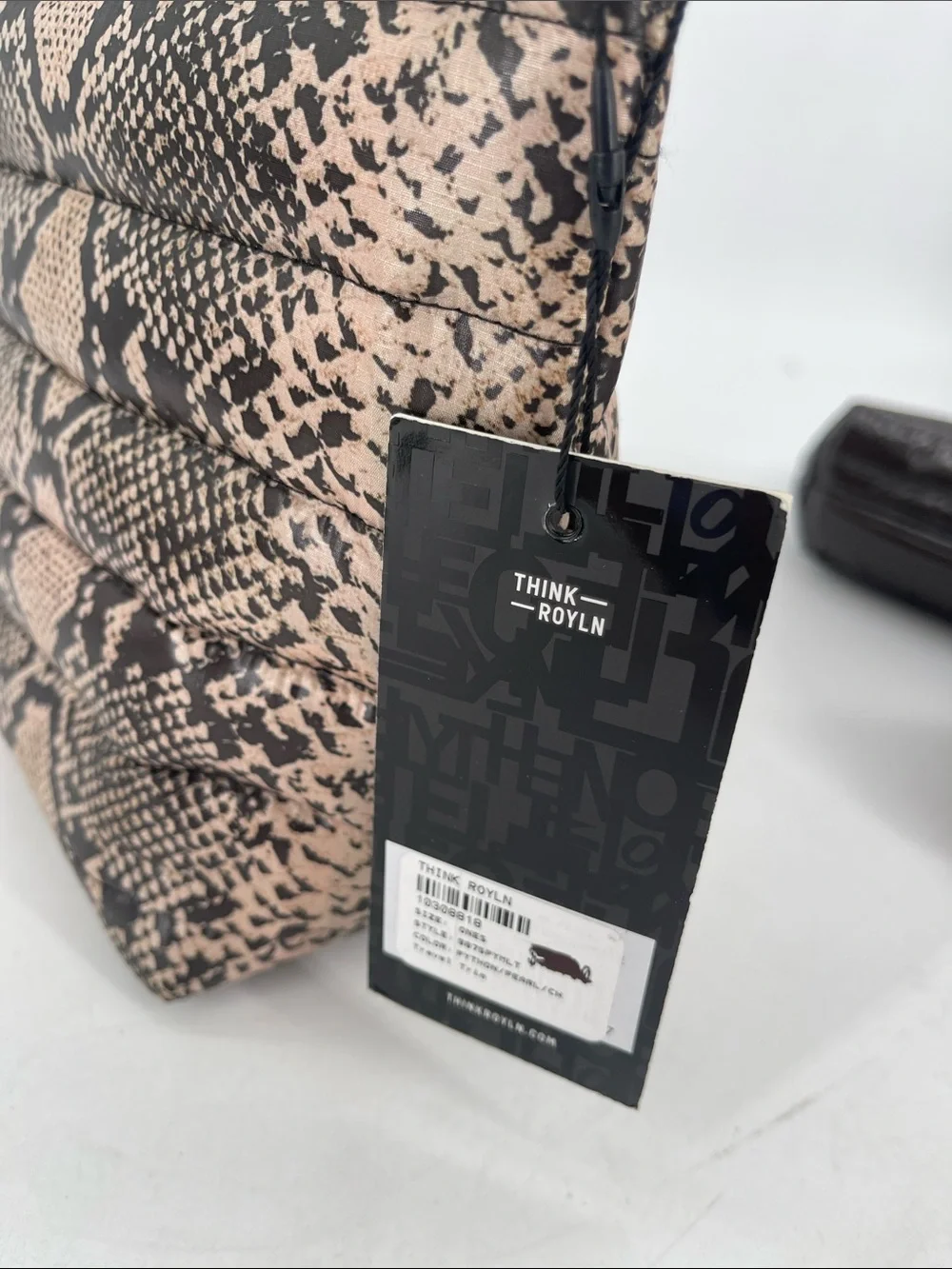 THINK ROYLN Quilted Snake Print Travel Trio Pouches